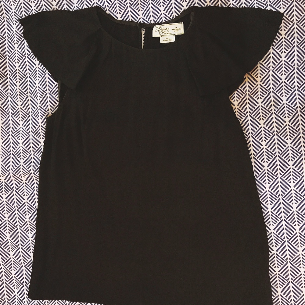 Kate Spade Silk Ruffle Sleeve Blouse Size 4 $298